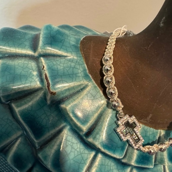 Park Lane Cross Bracelet with Light Green Tassels - Picture 2 of 12